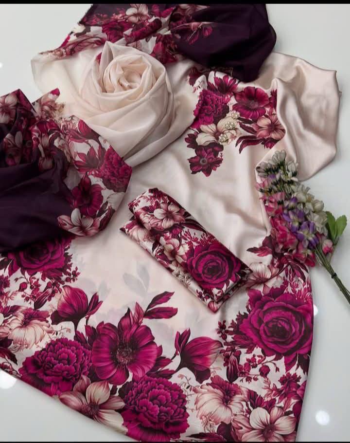 WINTER SILK DIGITAL PRINTED 3-PIECE - SD#42
